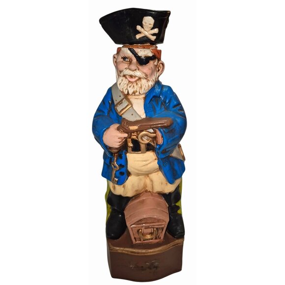 Vintage 1970s Albertas Mold Hand-Painted Pirate Ceramic Liquor Decanter 2lbs - Picture 1 of 6